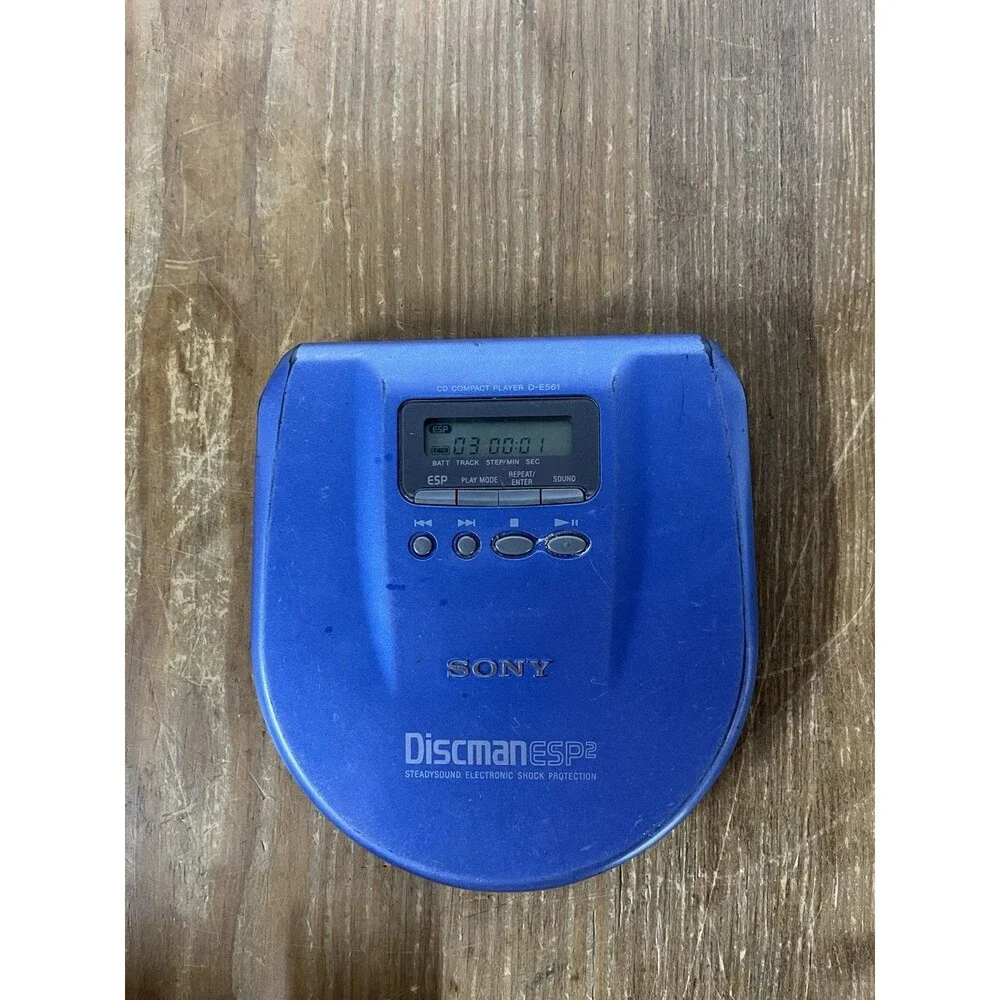Sony Discman ESP2 Model D-E561 Blue Portable CD Player Tested Working Vintage